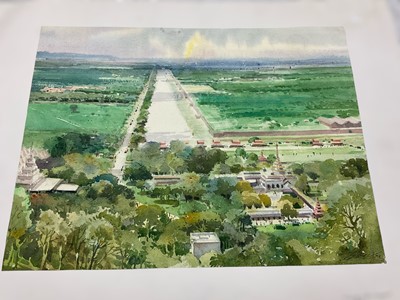 Lot 90 - U Tin Aye (1940-2012) watercolour - Mandalay landscape, signed and dated 1979, 29 x 37cm