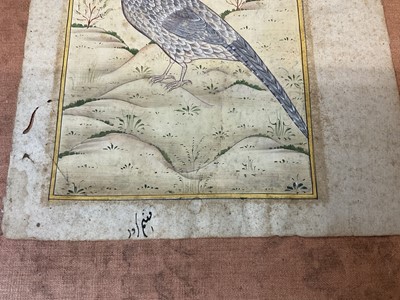 Lot 128 - 19th century Persian illuminated page depicting a silver pheasant