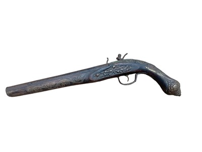 Lot 1001 - 19th century Turkish flintlock pistol