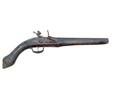 Lot 1001 - 19th century Turkish flintlock pistol