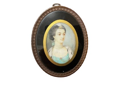 Lot 766 - Follower of John Smart, antique portrait miniature on ivory of lady, named verso as Lady Bertrand