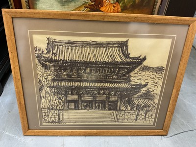 Lot 166 - Takahashi - charcoal, Japanese pagoda