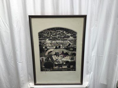 Lot 10 - Graham Clarke (b. 1941) signed limited edition print- Steamers, 47/200, blind stamped, 43cm x 34cm, in glazed frame