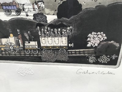 Lot 10 - Graham Clarke (b. 1941) signed limited edition print- Steamers, 47/200, blind stamped, 43cm x 34cm, in glazed frame