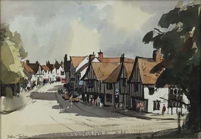 Lot 63 - John Tookey (b. 1947) watercolour, Lavenham