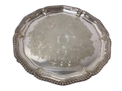 Lot 76 - H.R.H.Prince Arthur, Duke of Connaught, silver plated salver, engraved with HRH's crest in the centre, Elkington & Co of London
