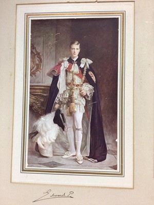 Lot 181 - Signed trio of prints of King George V, Queen Mary and Edward, Prince of Wales