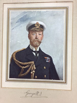 Lot 181 - Signed trio of prints of King George V, Queen Mary and Edward, Prince of Wales