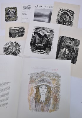 Lot 983 - *John Scorror O'Connor (1913-2004) group of five woodblock prints, each initialled or inscribed, together with a signed Christmas card