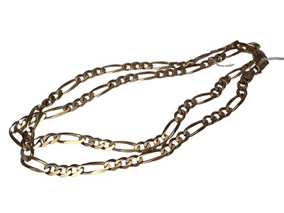 Lot 30 - 9ct gold flat curb link chain, 71.5cm long