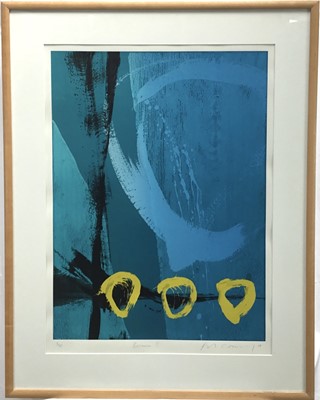 Lot 66 - Neil Canning, Screenprint with woodblock, Balance I – 9/75, 104cm x 81cm