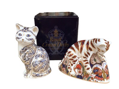 Lot 347 - Two Royal Crown Derby paperweights