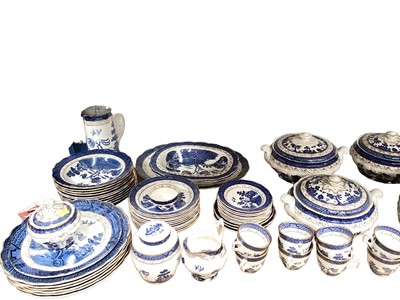 Lot 1201 - Large collection of blue and white china including Booths real old willow and Royal Doulton