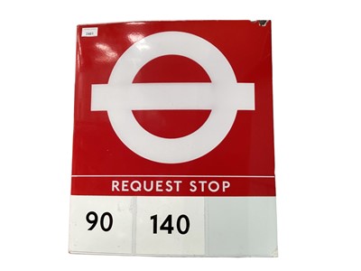 Lot 102 - Vintage London Transport enamel bus stop sign, 46cm wide x 53cm high