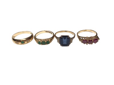 Lot 50 - Four 9ct gold gem set dress rings