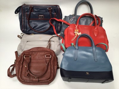 Lot 2069 - Radley leather handbags various sizes, some two colour leather, all in soft bags. (6)