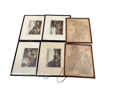 Lot 640 - Group of maps and hunting prints