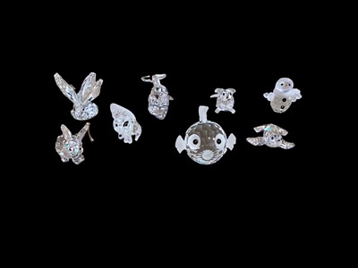 Lot 1156 - Selection of Swarovski crystal ornaments including Ladybird, Butterfly, Mouse, Rabbit, Fox etc together with a Swarovski pen and brooch - 21 items (all boxed)