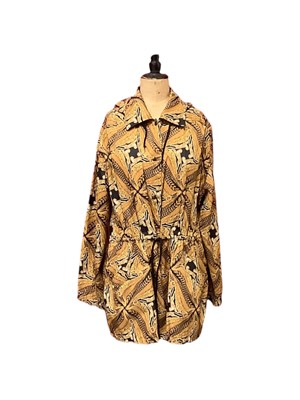 Lot 2057 - Salvatore Ferragamo summer weight jacket, leopard and feathers design, size 10 .