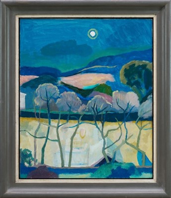 Lot 981 - *Sir Norman Reid (1915-2007) oil on board - Full Moon, signed, titled and inscribed verso, 46cm x 38cm, in painted frame