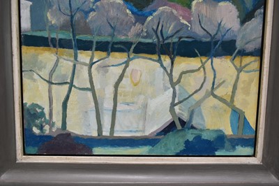 Lot 981 - *Sir Norman Reid (1915-2007) oil on board - Full Moon, signed, titled and inscribed verso, 46cm x 38cm, in painted frame