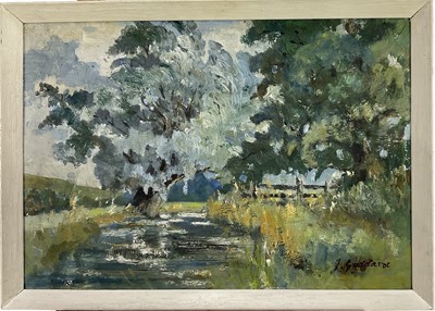 Lot 32 - J. Goddard, 20th century, oil on board - Middleton, Suffolk, signed, inscribed verso, 26cm x 37cm, framed