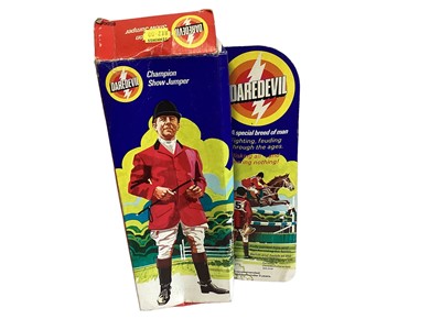 Lot 1847 - Daredevil Model Toys (c1974) Champion Show Jumper 9" action figure, boxed (crumpled) in sealed interior packaging 85054 (1)