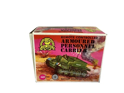 Lot 1853 - Marx Toys Heavy Brigade remote Controlled Armoured Personnel Carrier, boxed No.6077 (1)