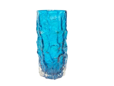 Lot 1159 - Whitefriars Kingfisher Blue bark vase designed by Geoffrey Baxter, 15.5cm high