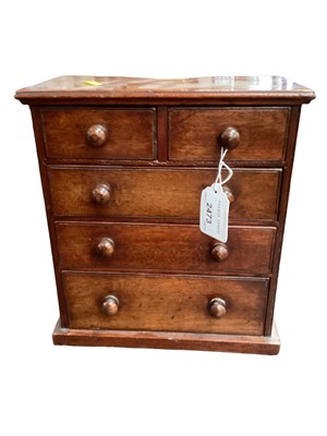 Lot 2473 - 19th century miniature mahogany chest of drawers