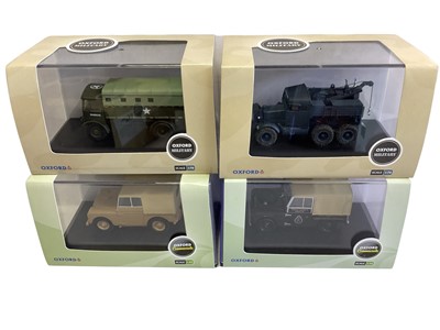 Lot 1858 - Oxford Commercials 1:76 Scale diecast models including Land Rover '88 Canvas top (x10), Chipperfield  Caravan (x5) and other military/circus vehicles (x14) (29 total)