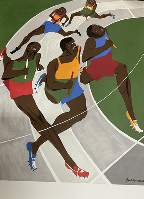 Lot 178 - Jacob Lawrence - original 1972 Munich Olympics poster