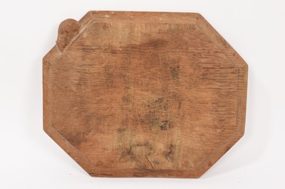 Lot 729 - Robert 'Mouseman' Thompson carved oak bread board