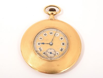 Lot 618 - 18ct gold open faced pocket watch