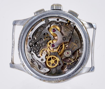 Lot 612 - 1940s Breitling wristwatch, with inscription to reverse dates 1942. Provenance: vendors father wore watch during the War, photograph to follow.