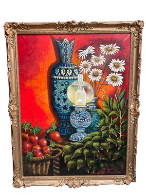 Lot 295 - Kenneth Baldwin oil on canvas, the lamp