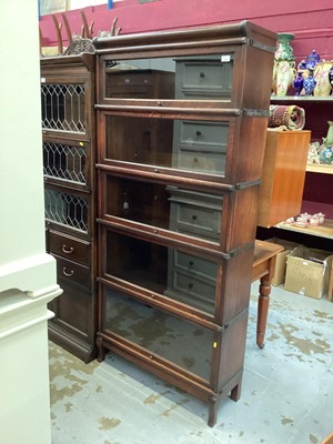 Lot 1211 - Globe Wernicke five-tier oak bookcase