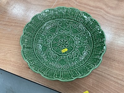 Lot 404 - Portuguese green glazed dish for Tiffany