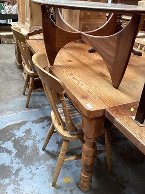 Lot 1238 - Pine kitchen table and six chairs