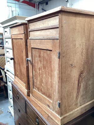 Lot 1213 - Two antique pine pot cupboards