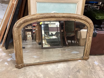 Lot 1427 - Small stripped wood overmantle mirror