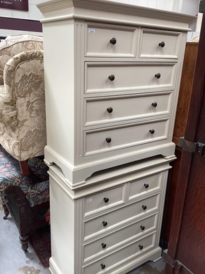 Lot 1212 - Pair of contemporary white painted chest of drawers