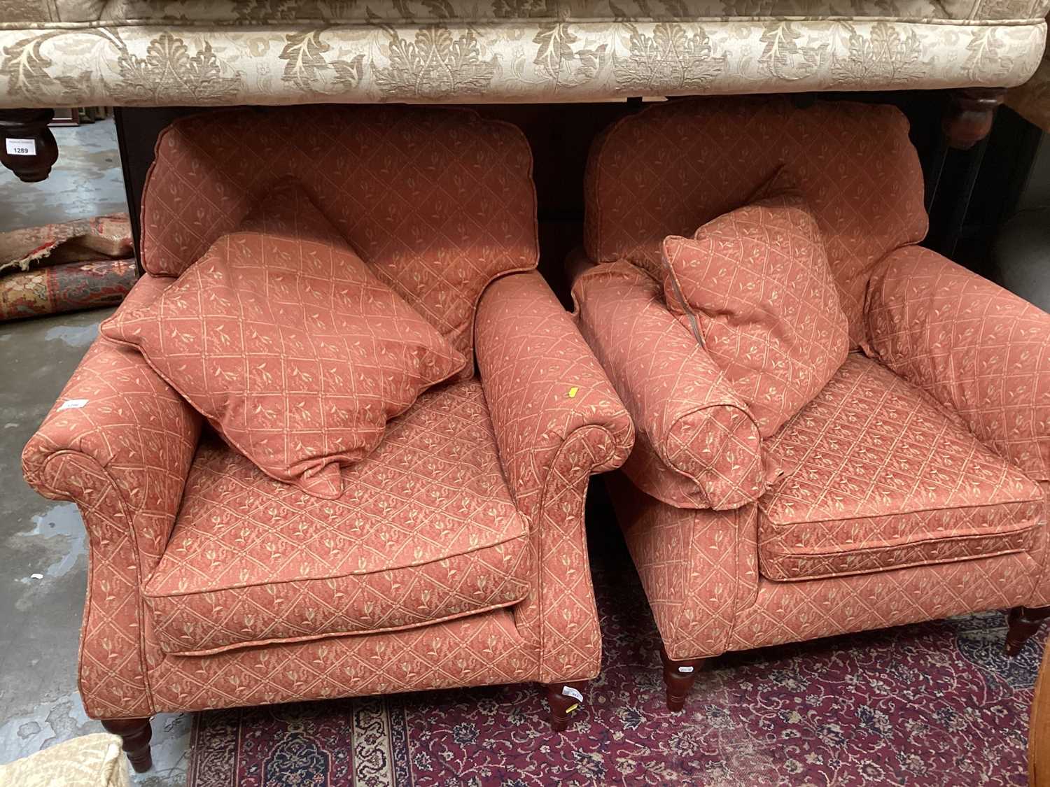 Lot 1296 Pair of good quality armchairs