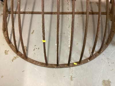 Lot 1278 - Antique iron hay rack and a feed trough named to Maldon Iron Works