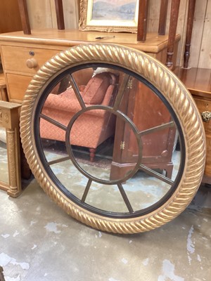 Lot 1438 - Impressive circular wall mirror in gilt frame