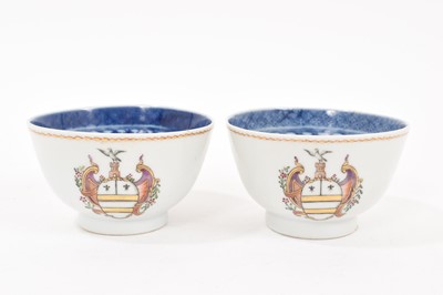 Lot 266 - Pair of Chinese armorial porcelain tea bowls