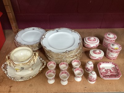 Lot 702 - Victorian Mintons armorial service & Spode Pink Tower ware