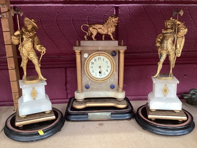 Lot 689 - Late Victorian clock garniture