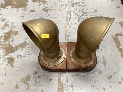 Lot 683 - Old ships bell on bracket, pair flumes and block