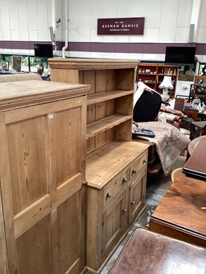 Lot 1230 - Antique pine two height kitchen dresser